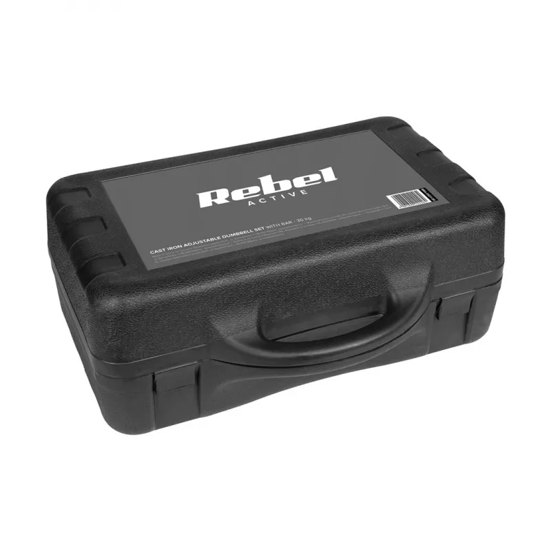 REBEL ACTIVE Verstellbare Hanteln im Koffer 30 kg mit Stange