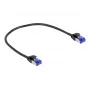 Netzwerkkabel DeLOCK RJ45 Cat.6A S/FTP schlank 0.25m Schwarz