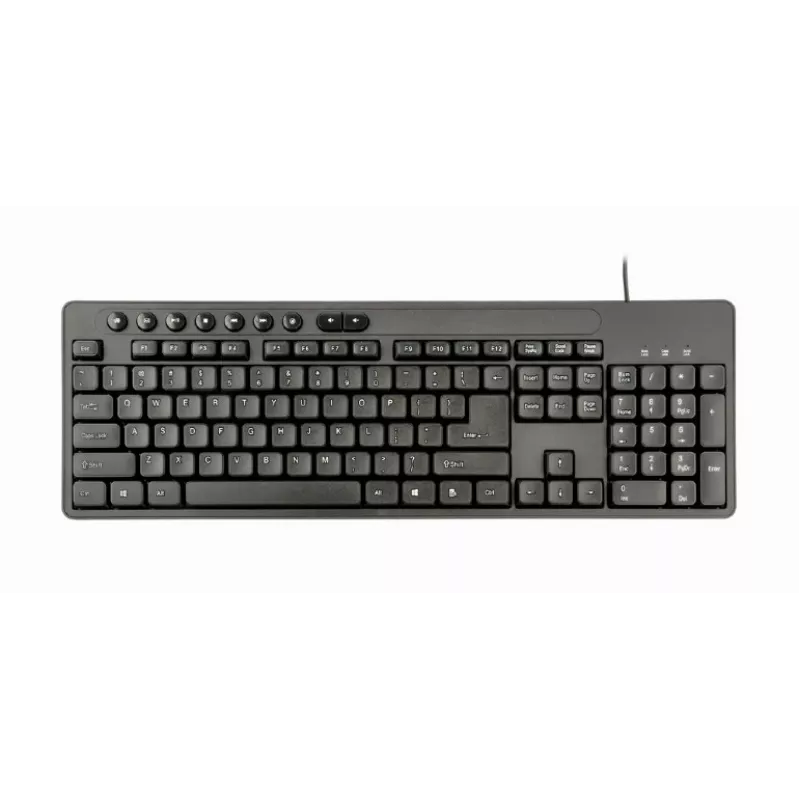 Kabelgebundene Full-Size-Tastatur Gembird KBS-UM-04 USB QWERTY US-Englisch mit Maus, schwarz, 1,5 m Kabel