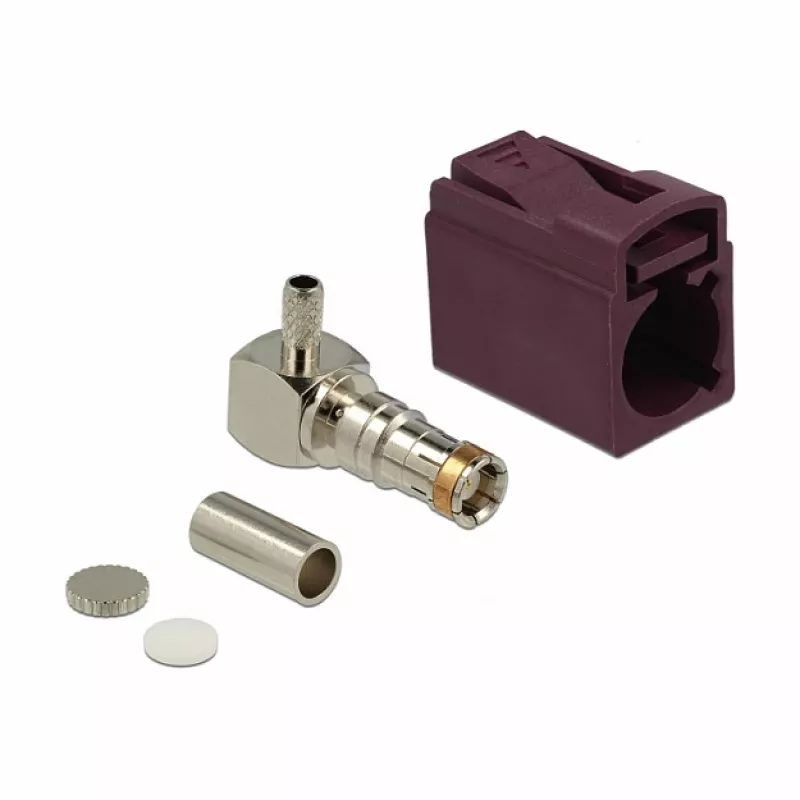 Koaxial-Steckverbinder DELOCK 89716 – FAKRA D Stecker, 90° abgewinkelt, 13,8 × 21,5 × 9,5 mm