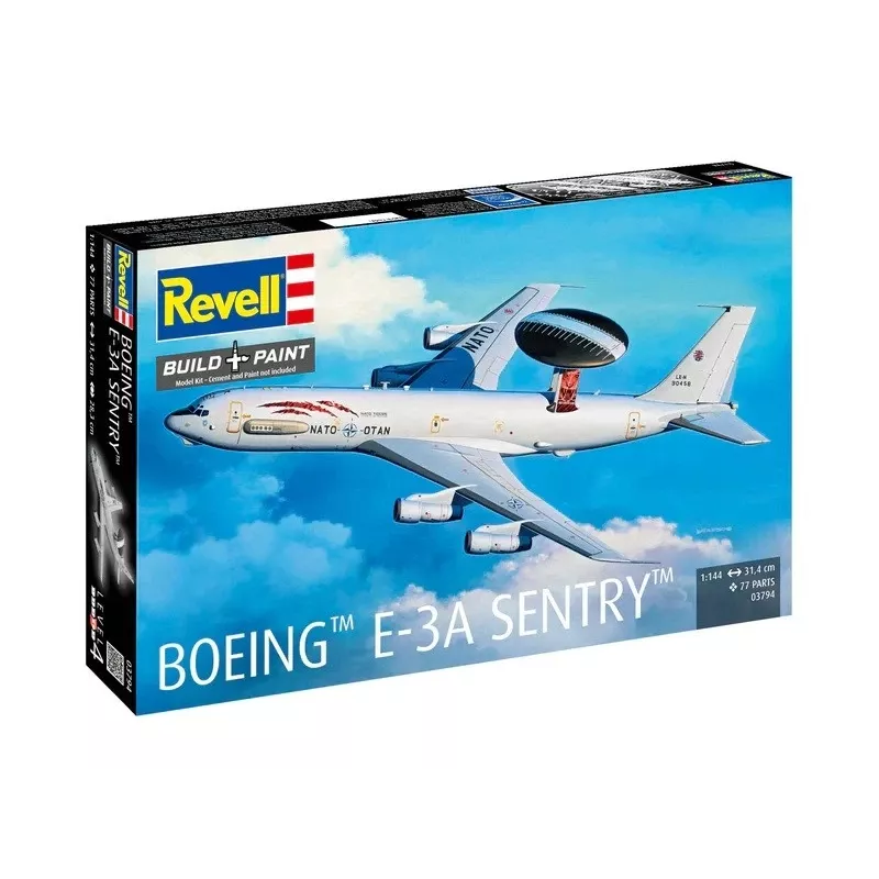 Plastikmodell REVELL Boeing E-3A Sentry Flugzeugmodellbausatz im Maßstab 1:144