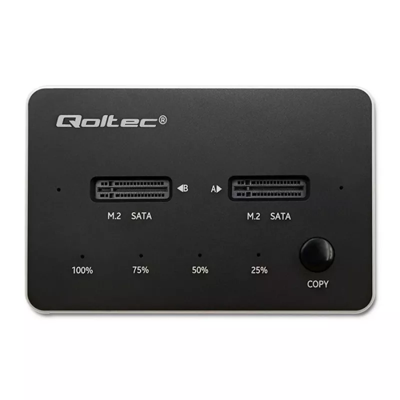Qoltec 50310 Drive Docking Station 2x SSD M.2 SATA NGFF USB Typ C