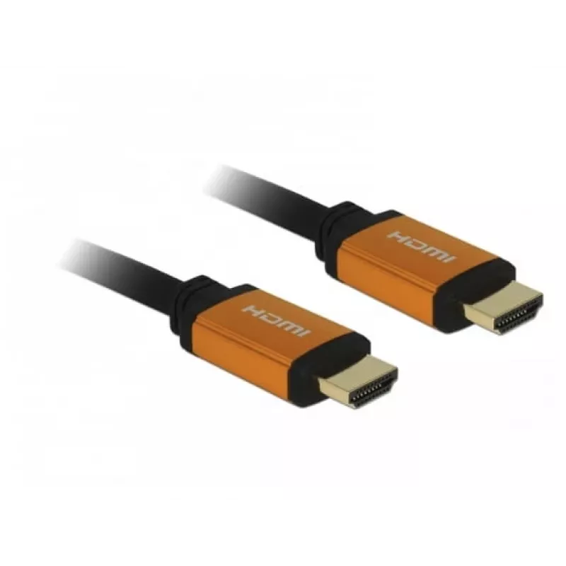 HDMI-Kabel DeLOCK 85727 1m Typ A Stecker auf Stecker Schwarz Gold