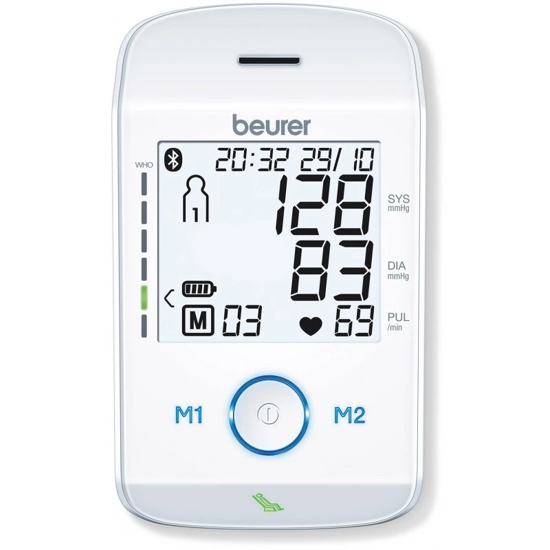 Beurer BM85 Oberarm-Blutdruckmessgerät mit patentiertem Ruheindikator für Genauigkeit, App-Verbindung mit zertifiziertem Datenschutz, Lithium