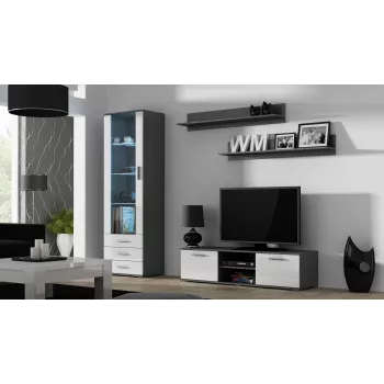 Cama TV-Ständer SOHO 140 grau/weiß glänzend