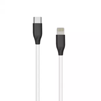 Silicone-Kabel USB Typ-C - Lightning (Weiß, 1 m)