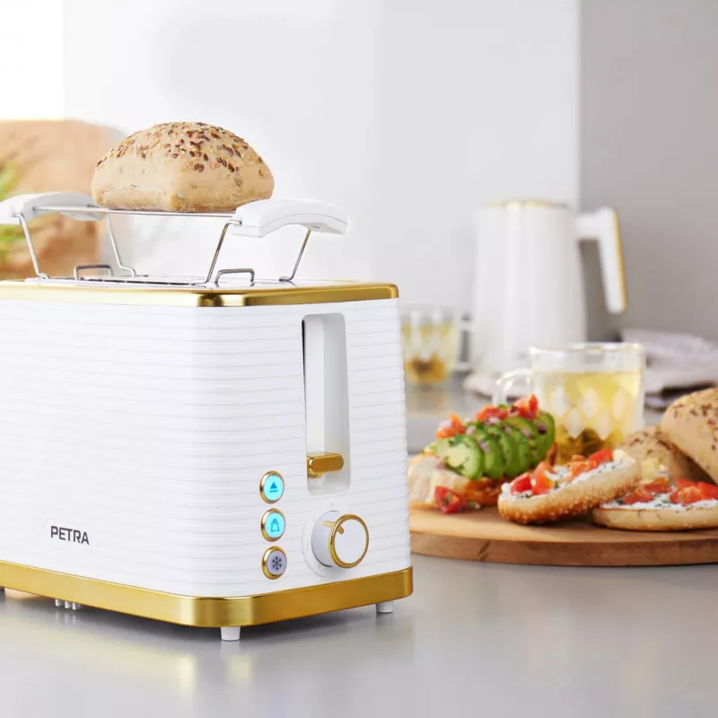 Toaster Petra PT5032WVDE 2-Scheiben, kompakter elektrischer 2-Schlitz-Toaster