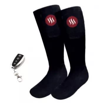 Athletiksocken Glovii GQ2M mit integriertem Heizelement, Größe M, schwarz, atmungsaktiv, Baumwoll-Elastan-Mischung