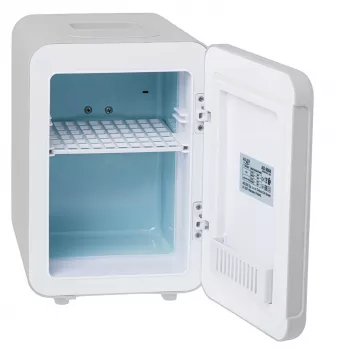 Mini-Kühlschrank Adler AD 8084G — kompakt grau 12V/230V, 4 L Kapazität, tragbar, rechts angeschlagene Tür