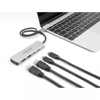 DeLOCK USB Hub USB Type-C 10 Gbit/s 2x Typ-A 2x Typ-C 35 cm Kabel