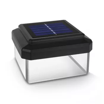 GB128 LED-Solarleuchte für Zaunpfosten und Garten, Schwarz - Grün Blue