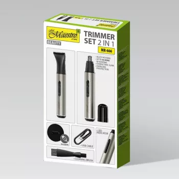 Trimmer-Set 2-in-1 Maestro MR-666 USB — wiederaufladbares Doppelpflege-Set