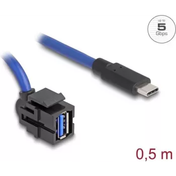 DeLOCK 88156 USB-Kabel 0,5 m USB A USB C Schwarz Blau