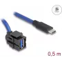 DeLOCK 88156 USB-Kabel 0,5 m USB A USB C Schwarz Blau