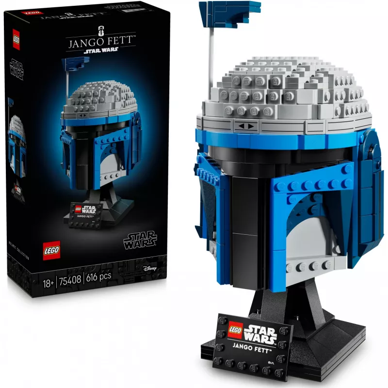 LEGO Star Wars Sammlerstück Helm-Accessoire Jango Fett 75408 — 616 Teile, 210×120×110 mm Ausstellungsmodell