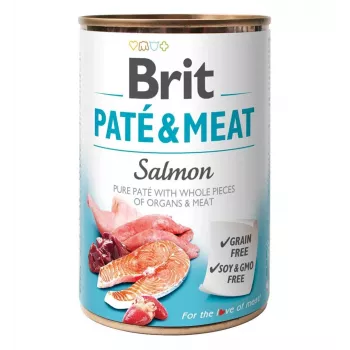 Brit Paté & Meat Nassfutter für Hunde mit Lachs, 400 g