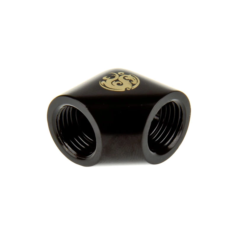 Bitspower Adapter 90 Grad G1/4 Innengewinde auf G1/4 Innengewinde, schwarz matt