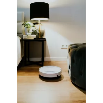 Roboterstaubsauger BLAUPUNKT RVC201 — rund, weiß, beutelloser 0,5-Liter-Staubbehälter, 55 Minuten Laufzeit