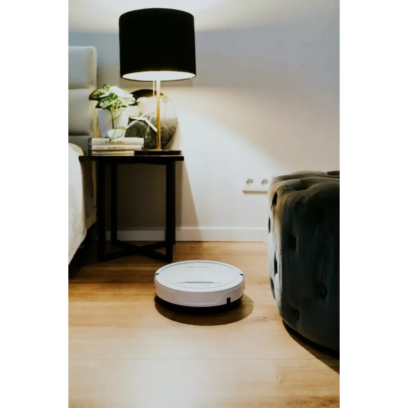 Roboterstaubsauger BLAUPUNKT RVC201 — rund, weiß, beutelloser 0,5-Liter-Staubbehälter, 55 Minuten Laufzeit