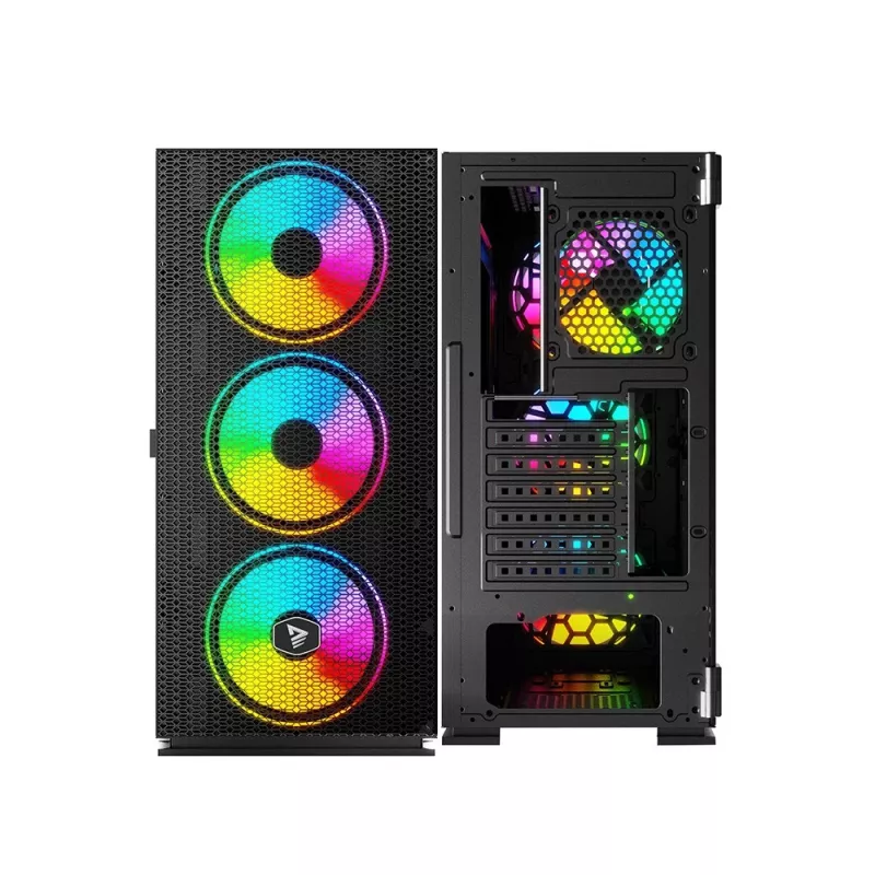 SAVIO PC-Gehäuse Raptor X1 ARGB Glas/Mesh Schwarz