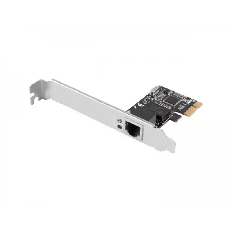 Interne Ethernet-Netzwerkkarte LANBERG PCE-1GB-201, PCI Express, 1× RJ-45 Gigabit (1000 Mbit/s), schwarz