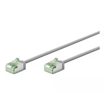 Goobay Ultra-Flexibles CAT 8.1 Patchkabel schlank U/FTP Grau - extra kurzer Stecker 99,9 % (74343)