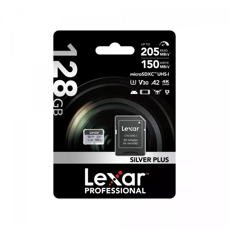 Flash-Speicher Lexar 128 GB UHS-I MicroSDXC Professional SILVER PLUS