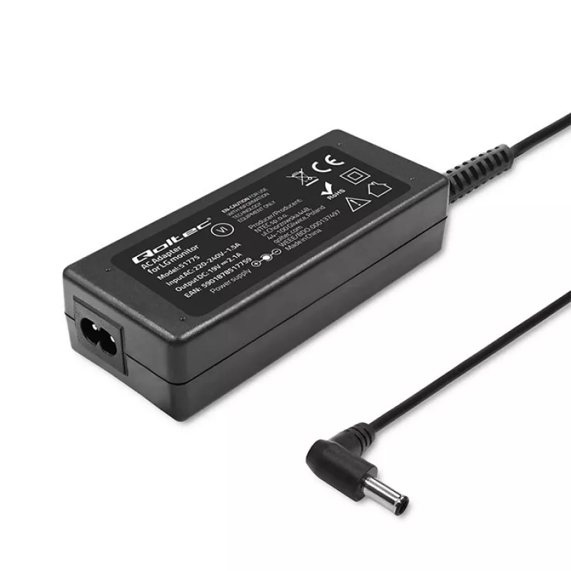 Netzteil QOLTEC 51775 40W 19V 2,1A für Monitore, Schwarz, 1,75 m Kabel