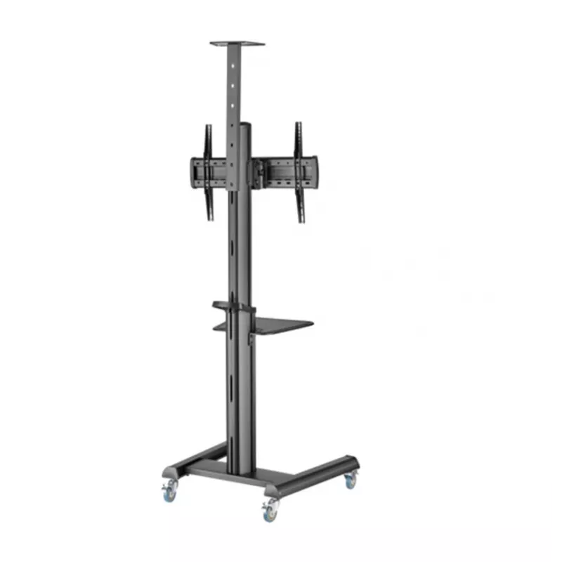 Boden-TV-Ständer Gembird TVS-70T-02 für 37 Zoll–70 Zoll Bildschirme, max. 70 kg, VESA 200x200–600x400, neigbar ±5°/−12°, höhenverstellbar, Rollen, Kabelmanagement