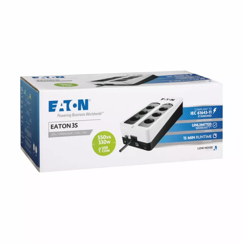 Eaton 3S 550 DIN 0,55 kVA 330 W 6 AC-Steckdosen