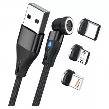 USB-Kabel RealPower MagneticCharge3 0,2 m USB A Schwarz Schnellladen