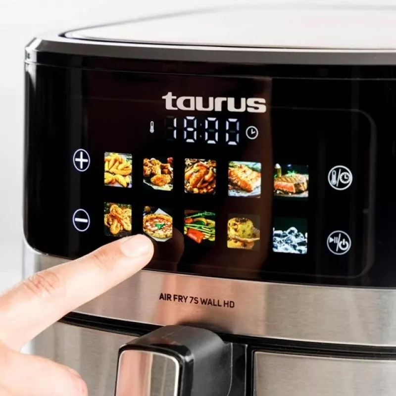 Heißluftfritteuse Taurus Air Fry 7S 1600W 6,5L, Edelstahl, 8 Programme, 80–200°C, Touch-Steuerung