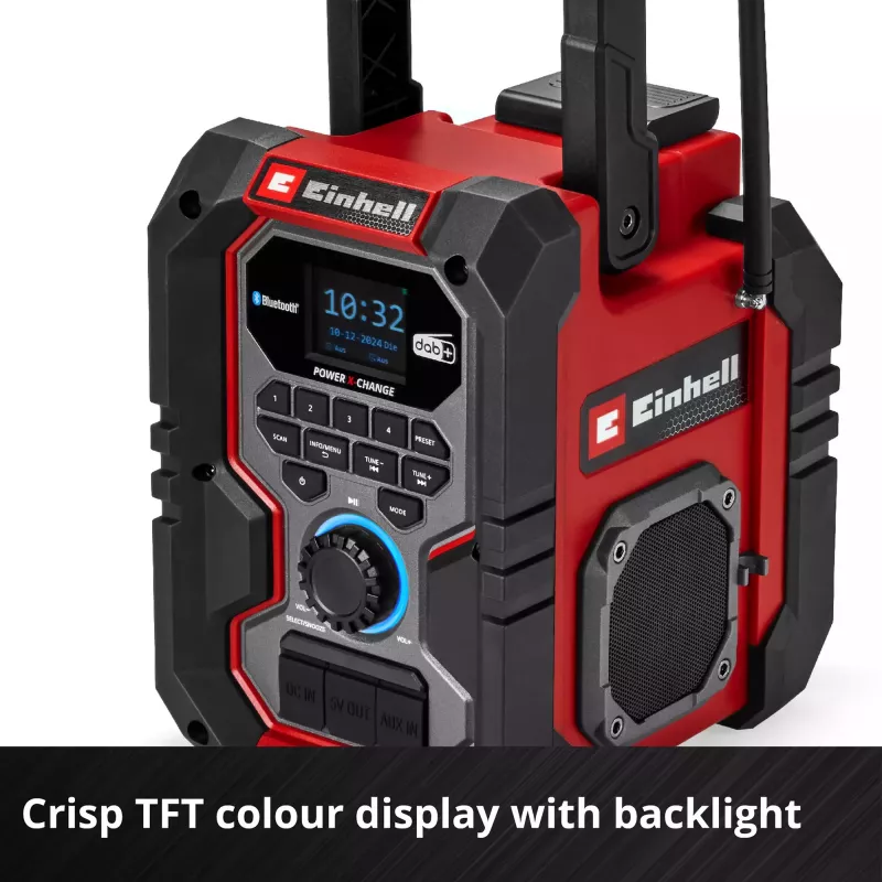 Tragbares Radio EINHELL TE-CR 18 Li DAB+ FM Bluetooth USB, batteriebetrieben (TE-CR 18 Li kompatibel)