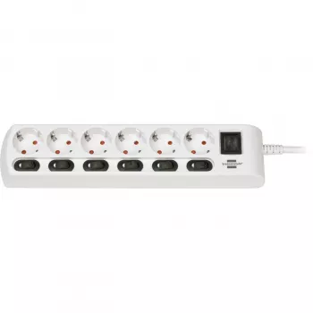 Brennenstuhl 1153110126 Verlängerungskabel 2 m 6 AC-Ausgänge Innenbereich Weiß (1153110126)
