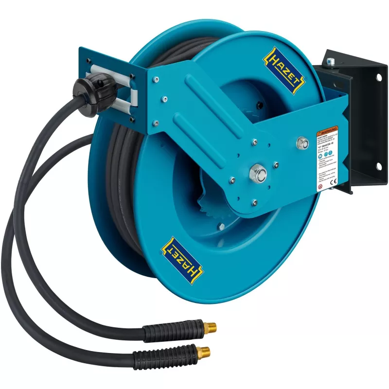 Offene Schlauchtrommel 9040OS-10, 20 Meter, Druckluftschlauch Blau, 2 Meter Anschlussschlauch