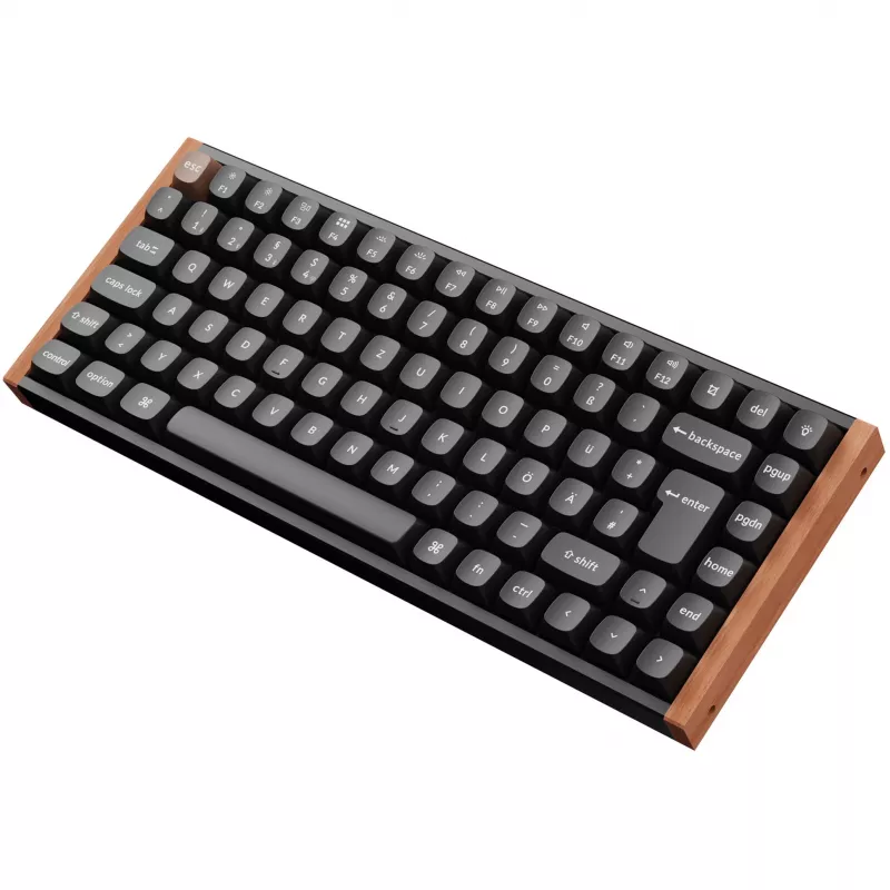 Keychron K2 HE (schwarz/holz, DE-Layout, Gateron Double-Rail Magnetic Nebula, Aluminiumrahmen)