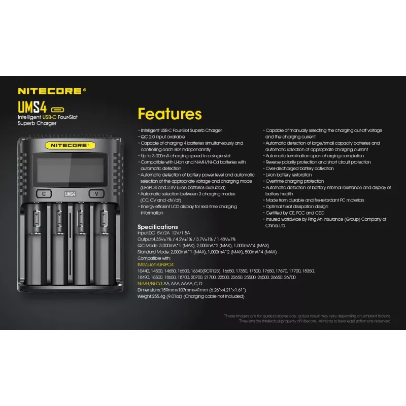 Ladegerät Nitecore UMS4