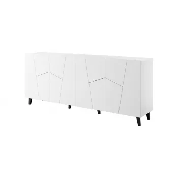 Kommode Cama Meble ETNA 200x42x82 cm, weiß matt, Spanplatte, 16 mm Rahmen