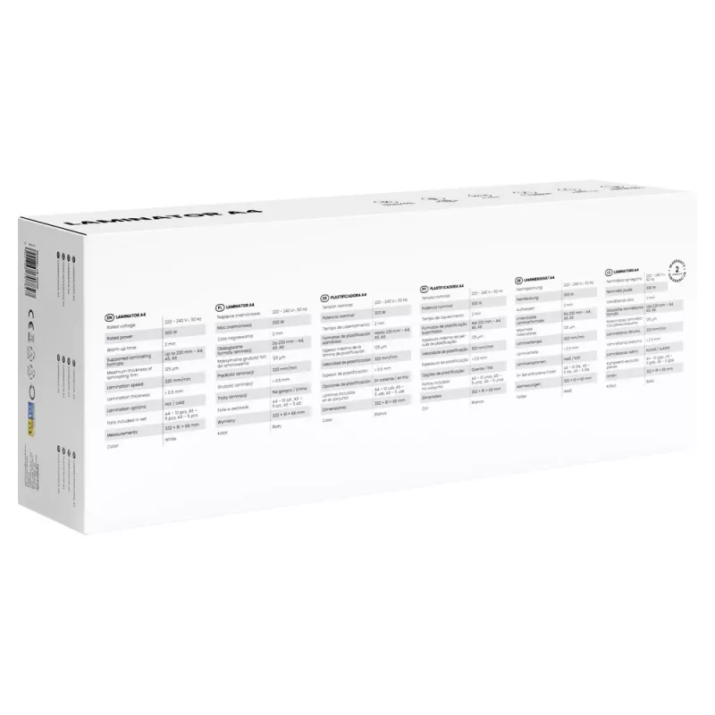 Kalt-/Heißlaminiergerät SAVIO LR-01/W — max. Breite 230 mm, 320 mm/min, 300 W, weiß