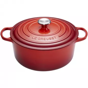 Le Creuset Signature runder Bräter 26 cm 5,3 l, Kirschrot