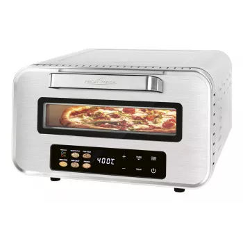 Pizzabackgerät ProfiCook PC-PO 1323 – Tisch-Pizzaofen, 1 Pizza, 2100 W, Edelstahl, digitaler Timer