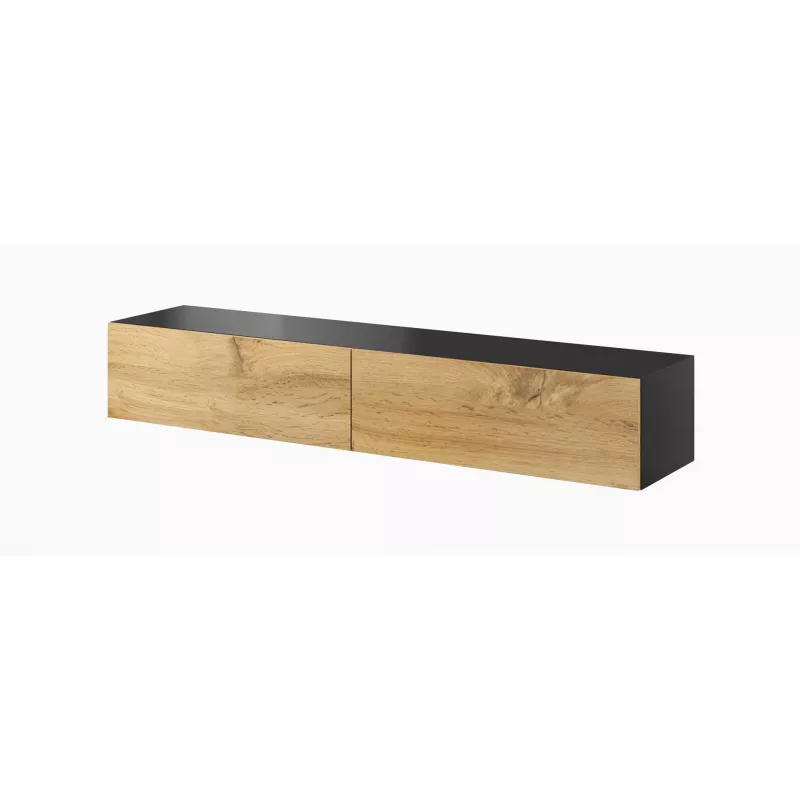 Cama Wohnzimmer-Schrankset VIGO 1 schwarz/Wotan-Eiche