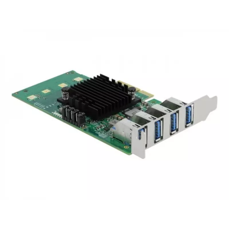 DeLOCK PCI Express x4 Karte auf 4 x extern USB 3.0 Quad Channel - Low Profile Formfaktor