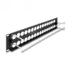 DeLOCK 67057 19-Zoll D-Typ Patchpanel mit Zugentlastung, 32-Port, schwarz