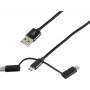 USB-Kabel ShiverPeaks BS14-50068 1m USB A USB C/Micro-USB B/Lightning Schwarz