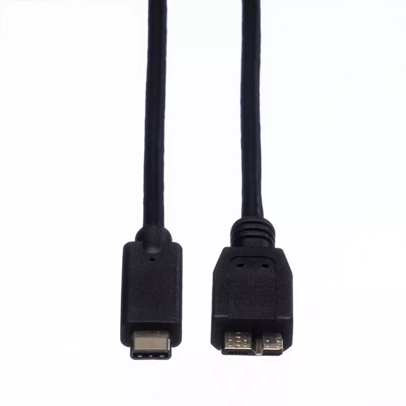 ROLINE - USB-Kabel - Micro-USB 3.0 Typ B (M) auf USB Typ C (M) - 1 m - Schwarz (11.02.9006)