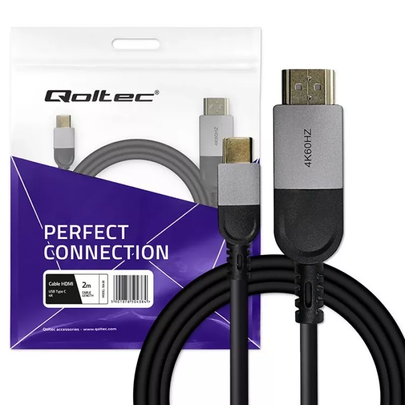 USB-C-auf-HDMI-Kabel QOLTEC 50438 — 2 m, 4K 60 Hz