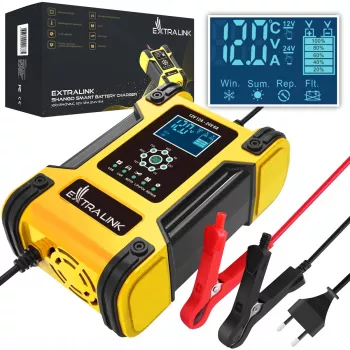 Extralink Shango Intelligentes Batterieladegerät | Gleichrichter | 100 - 240VAC, 12V 12A, 24V 6A