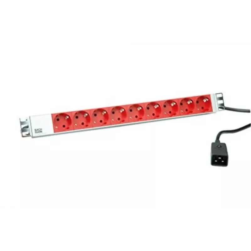 Stromverteiler Bachmann 333.936 2m 9 AC-Steckdosen Innenbereich Grau Rot