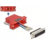 Gender-Changer-Adapter DELOCK 67094 — D-Sub 25 (Buchse/Stecker) auf RJ12, rot
